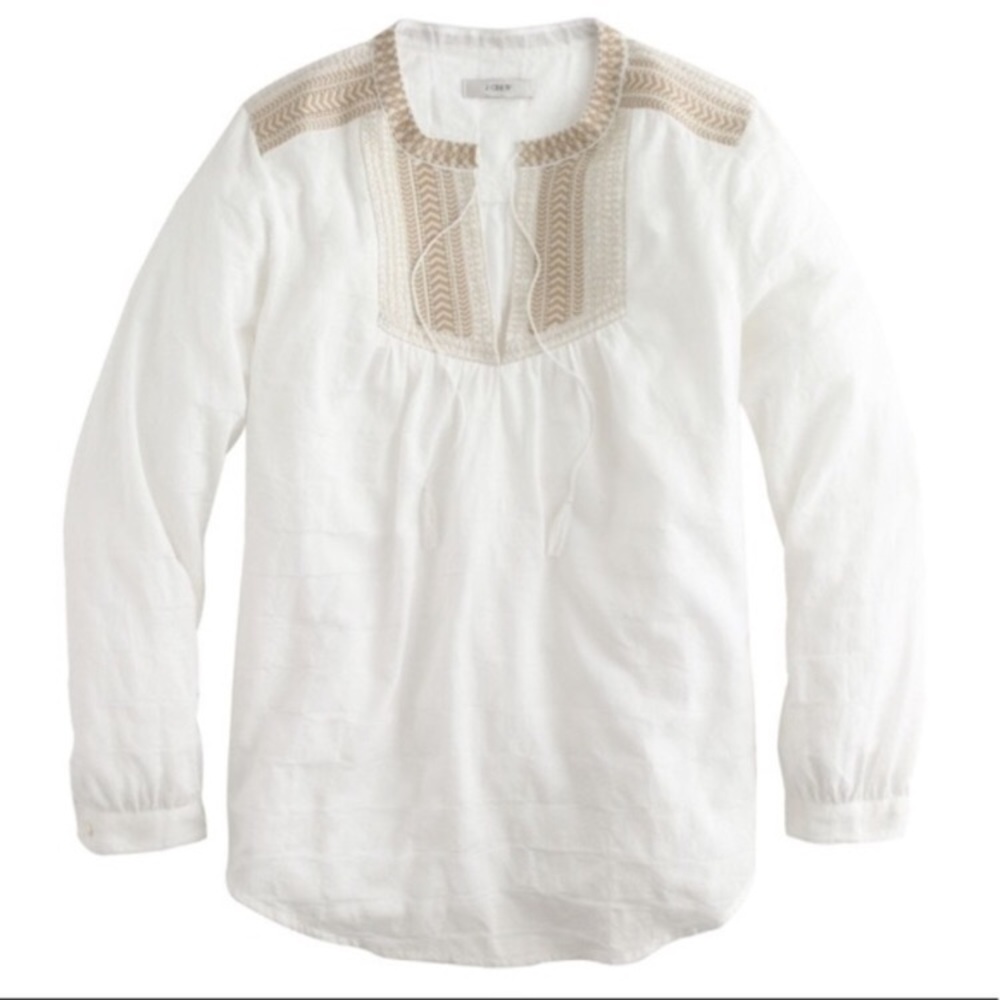 J. Crew embroiderd trim tunic Sz S. NWT